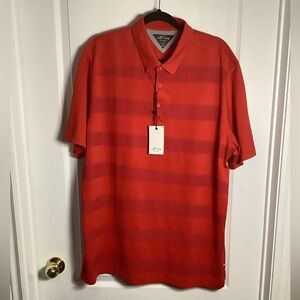 NWT adiPure by Adidas striped men’s polo golf shirt